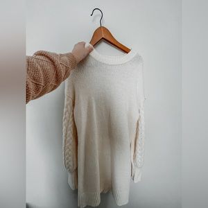 White sweater dress